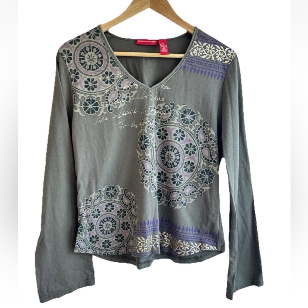 Vintage Y2K Indie Cotton Flared Sleeved Top BOHO Sz XL